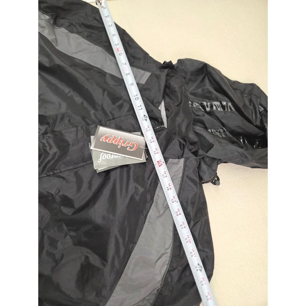 Xelement‎ Motorcycle Rain Jacket Mens XL Black Gray NWT Hooded Waterproof Gear